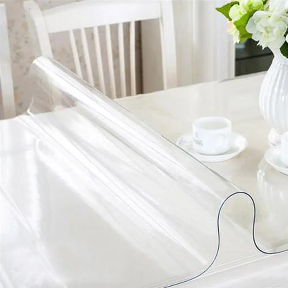  1pc Transparent PVC Table Cloth Waterproof Round Scratch-resistant Oil-proof Desktop Protective Cov