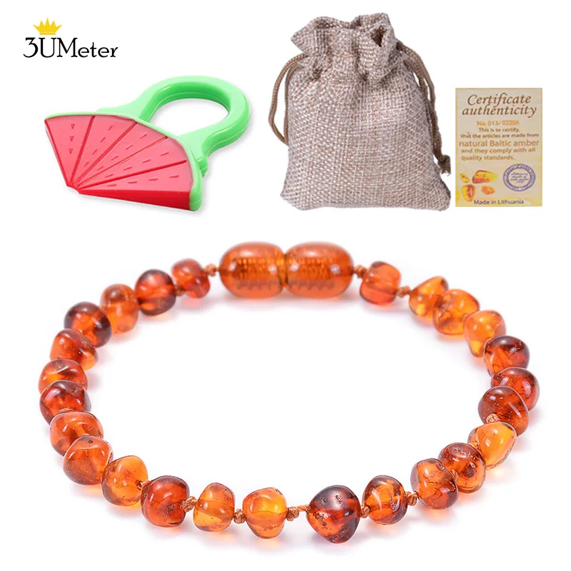 Natural Baltic Teething Ambers Bracelet for Baby Handmade Original Bracelets Anklets Jewelry Teether Free Gift | Украшения и