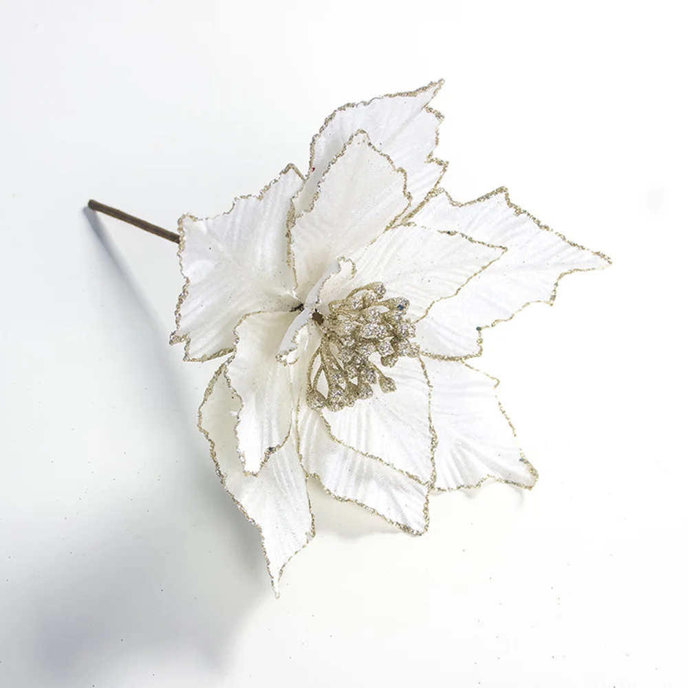 Restaurant Christmas Flower Holiday 28x24cm Simulation Decorations Leaf