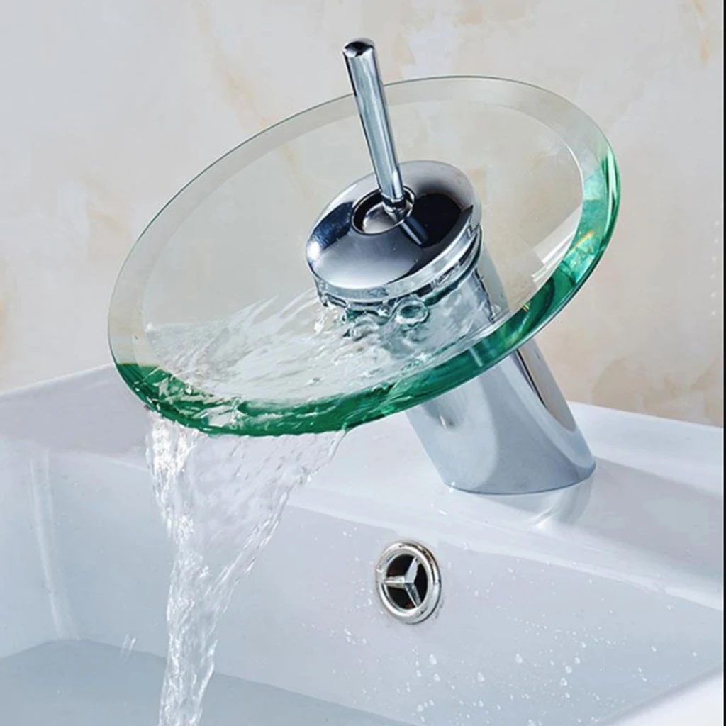 Кран для раковины ванной Каскадный Toque смеситель для раковины Torneira Кран хромированный полированный кран стеклянный краевой кран с фитинги для ввода воды