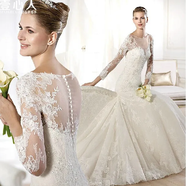 Vestido de novia, романтическое кружевное платье,, casamento, ручная работа, на заказ, с длинным рукавом, свадебное платье, платья для матери невесты