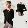 Autumn Women Gym Yoga Crop Tops Yoga Shirts Long Sleeve Workout Tops Fitness Running Sport T-Shirts Training Sportswear S-L 1