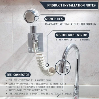 

Extension Shampoo Faucet Head Kitchen Bathroom Accessories Filter Hose Shower Kit for Household Bathroom Supplies