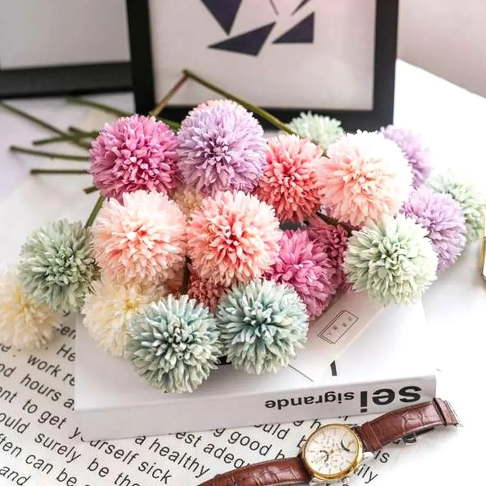 1pcs Fake Flower Dandelion Flower Ball Romantic Wedding Decoration Festive Photo Props Elegant Livingroom Party