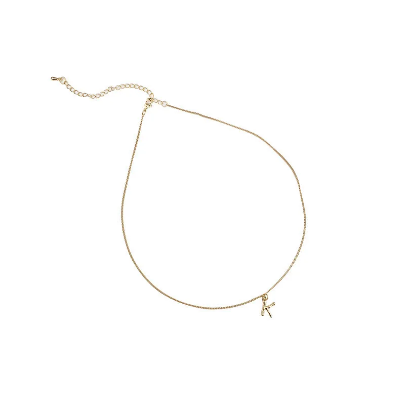 2020 Fashion Tiny Heart Dainty Initial Necklace Gold Color Letter Name Choker Necklace For Women Pendant Jewelry Gift