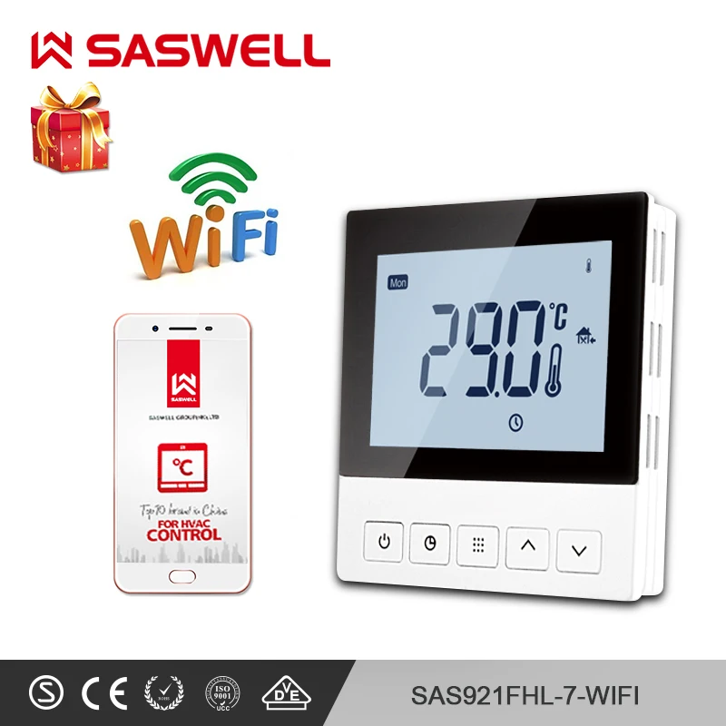 

SASWELL WIFI Thermostat temperature controller for room water underfloor heating Intelligent Thermoregulator