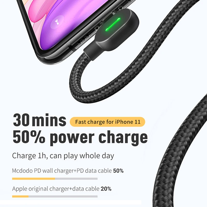Mcdodo USB-C PD кабель для быстрой зарядки type C для Lightning 36 Вт 3 а зарядное устройство USB C для iPhone XR XS Max 8 PD ISO 13 Кабель