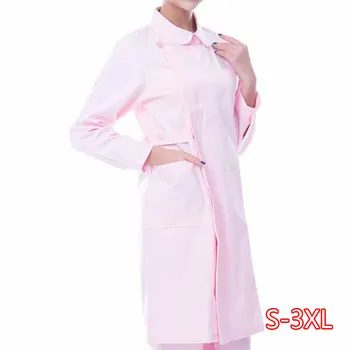 

Woman White Blue Nurse Medical Hospital Uniform Beauty Salo Clinic Work Wear Full/Short Sleeve Scrub Lab Coat Medical Robe 2020