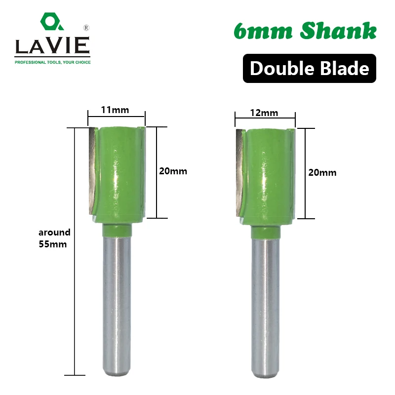 LAVIE 1pc 6mm Shank Straight Bit Tungsten Carbide Single Double Flute Router Bit Wood Milling Cutter for Woodwork Tool MC06020 LAVIE 1pc 6mm Shank Straight Bit Tungsten Carbide Single Double Flute Router Bit Wood Milling Cutter for Woodwork Tool MC06020