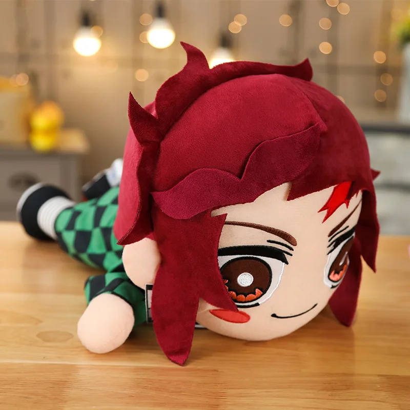 Demon Slayer/Kimetsu no Yaiba Kamado Tanjirou Kamado Nezuko Agatsuma Zenitsu Мягкие игрушки Плюшевые игрушки Мягкая Подушка для детей - Цвет: Красный