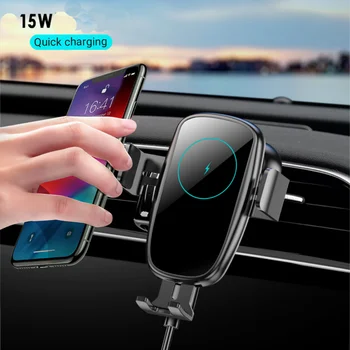

15W car Qi wireless charger for mobile phone holder with vent automatically clamps car chargers for iPhone 11 X 8 XR xs Samsung