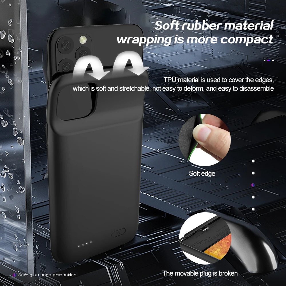 Чехол для аккумулятора iPhone портативное зарядное устройство 11 Pro Max X XS XR 6 6S 7 8 Plus 5 5S