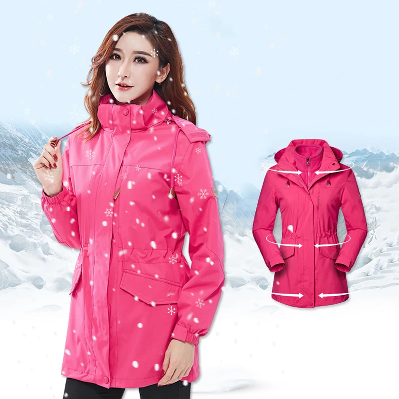 LNGXO Зимняя флисовая для похода ветровка женская походная пальто женское