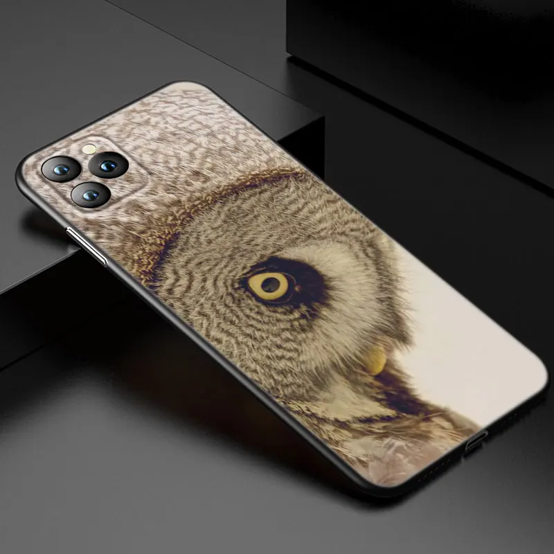 Animal Owl Phone Case For Apple iPhone 13 12 Mini 11 Pro XS Max XR X 8 7 6S 6 Plus 5S 5 SE 2020 Soft TPU Black Cover- Hc9d734bedba441178e1cfe37a37bf0a1l