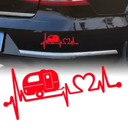 Мультяшная автомобильная наклейка, караван, любовь, сердцебиение, автомобильная наклейка, кемпер, наклейки, кузов машины окно, наклейка s