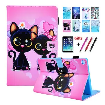

Case For Samsung Galaxy Tab A 8.4 2020 SM-T307 T307 8.4'' Cover Funda Tablet PU Leather Cartoon Style Stand Shell+Film+Stylus