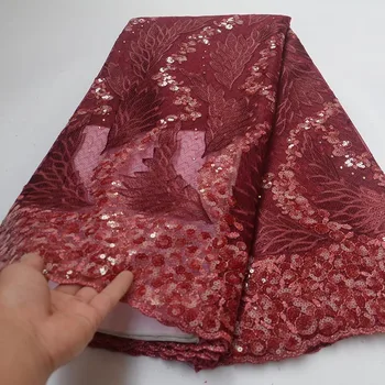 

2019 Latest Nigerian Embroidery French Swiss Voile Lace In Switzerland For Party Sequins New Design African Guipure Laces Fabric