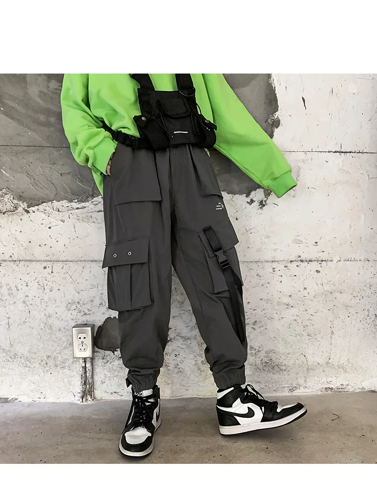 Privathinker Big Pocket Cargo Pants Men's Hip Hop Streetwear Black Thicken Winter Trousers Man Women Baggy Joggers Pants
