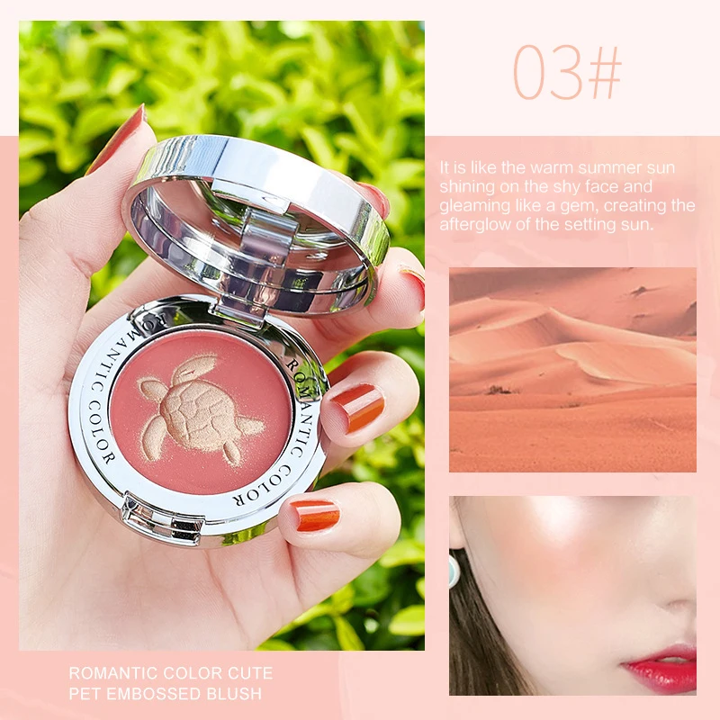 Animal Embossed Face Blush palette Korean Makeup Waterproof Orange Peach Blsher Cream Contour Palette Red Cheek Tint TSLM1 | Красота и
