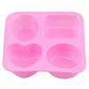 4 Cavities Heart Square Round Oval Geometry Silicone Soap Mold Silicone Cake Baking Pan Muffin Cup Mousse Mold Soap DIY Mould ► Photo 3/6
