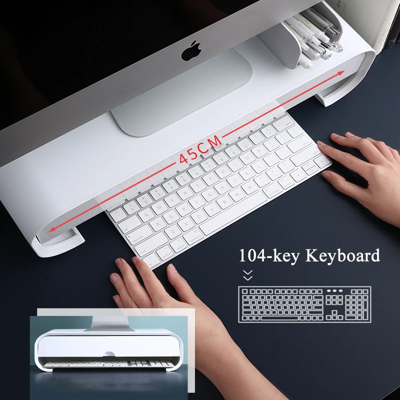 ABS Ergonomic Laptop Stand Desk Organizer Drawer Monitor Bracket Letter  File Holder Home Office Accessories Table Storage Box - AliExpress