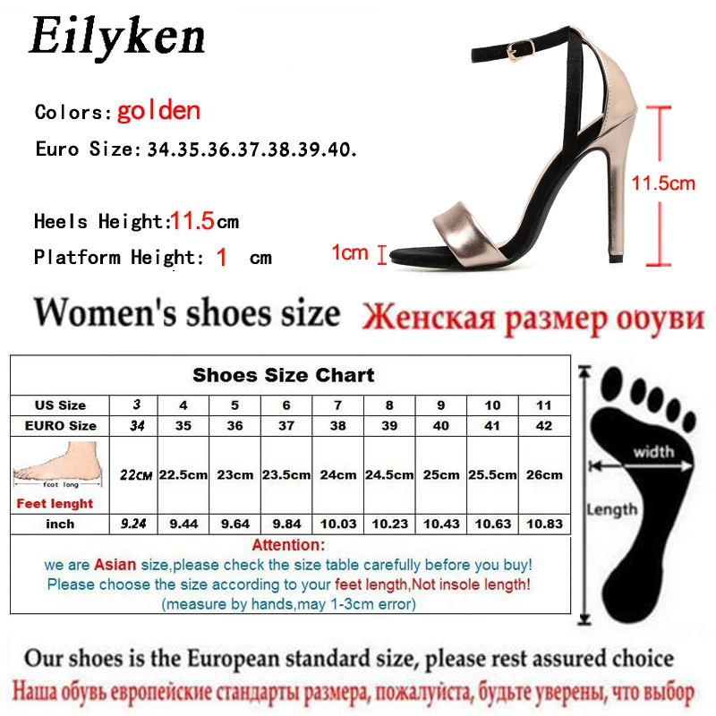 EilyKen/ пикантные сандалии с ремешком на щиколотке; новые сандалии-гладиаторы с открытым носком; сандалии в упаковке на высоком каблуке; женские модельные туфли золотистого цвета