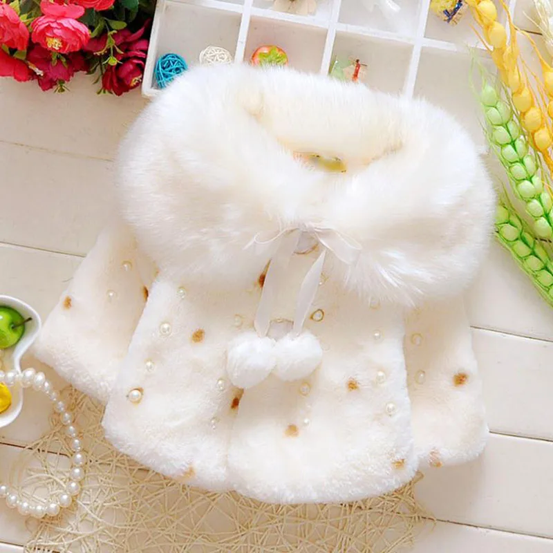 White Красная зимняя куртка пальто для маленьких девочек рождественское зимнее пальто для младенцев теплое и мягкое пальто для маленьких девочек 6-24 месяцев - Цвет: White