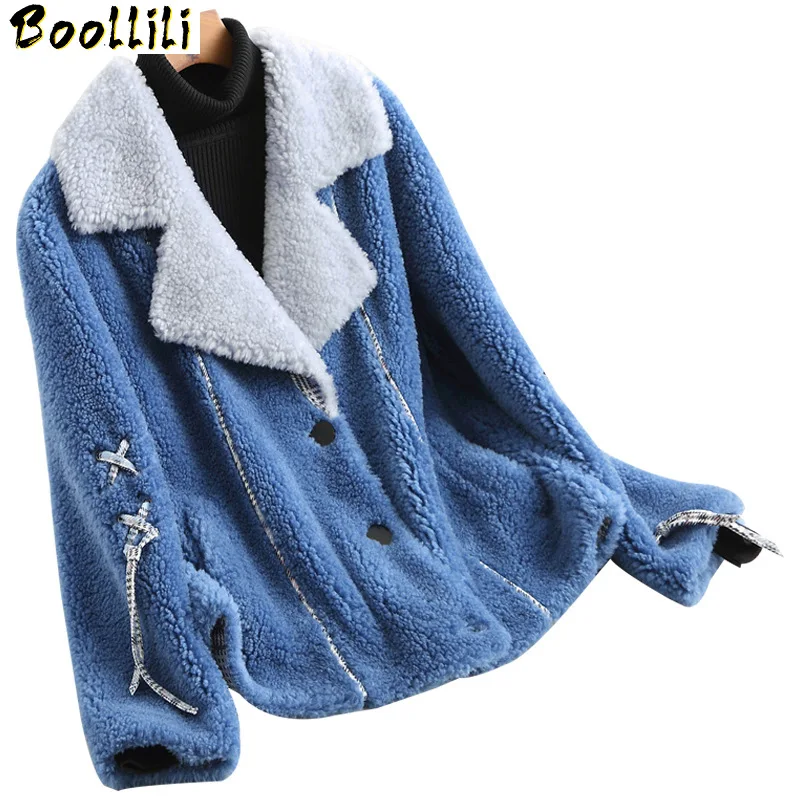 

Boollili Winter Coats Female Fashion Real Fur Coat Women Clothes 2020 Korean Short Wool Jacket Streetwear Ladies Outwear
