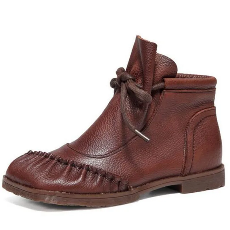 New Classic Retro Chelsea Boots Soft 100% Natural Genuine Leather Boots Women's Boots Soft Sole Comfortable Shoes Ankle Boots