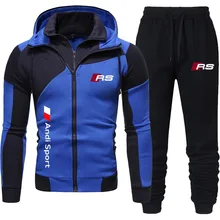 New 2 Pieces Sets Tracksuit Bmw Power Print Men Hooded Sweatshirt Pants Pullover Hoodie Sportwear Suit Casual Sports Men Clothes