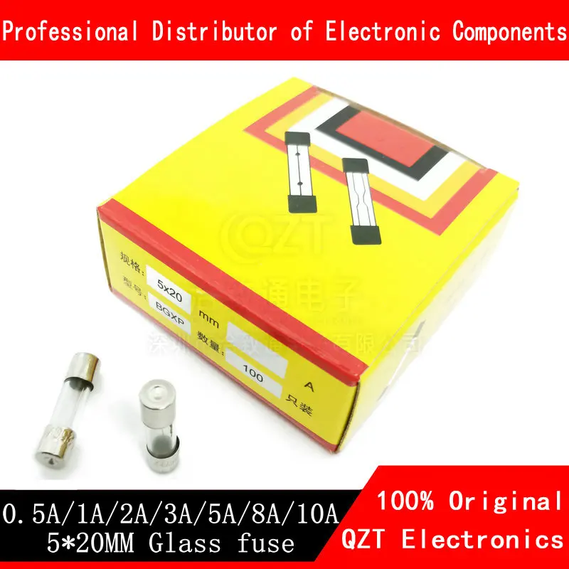 

100Pcs 5*20 Fast-blow Glass Fuses 5x20 5*20mm 250V 0.1A 0.2A 0.5A 1A 1.5A 2A 3A 4A 5A 6A 8A 10A 15A 20A 25A 30A Glass fuse