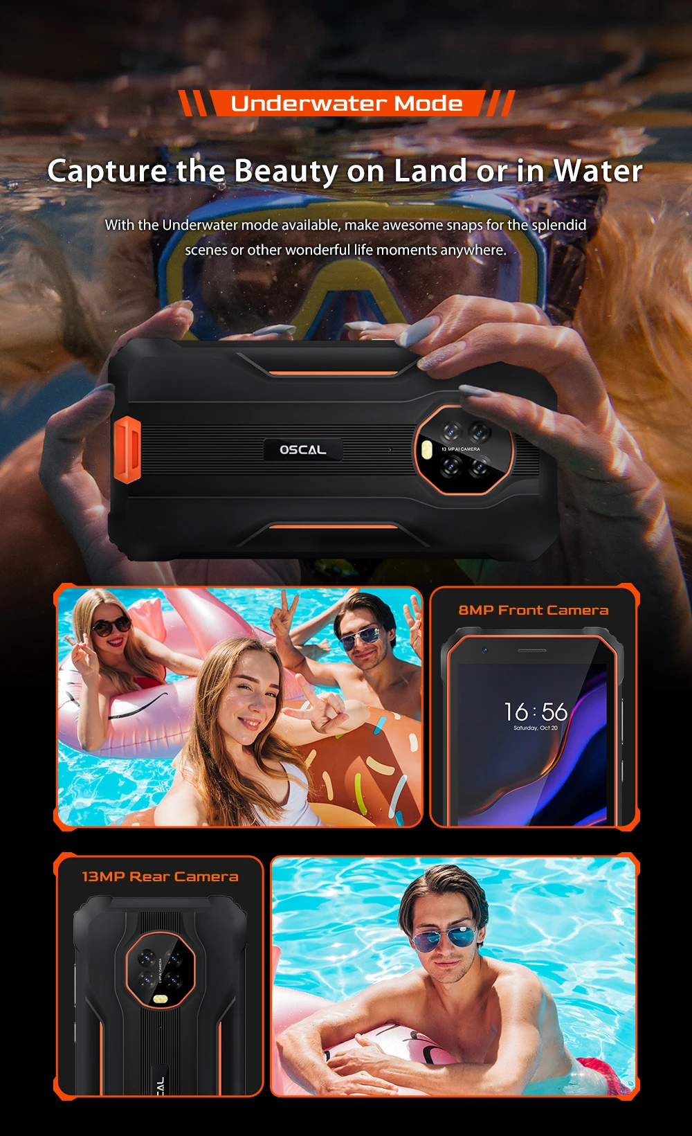 Blackview Oscal S60 Pro IP68 Waterproof Rugged Smartpone 5.7 Inch Display 4GB+32GB 5580mAh Android 11 8MP+13MP Mobile Phone NFC android cell phones for sale