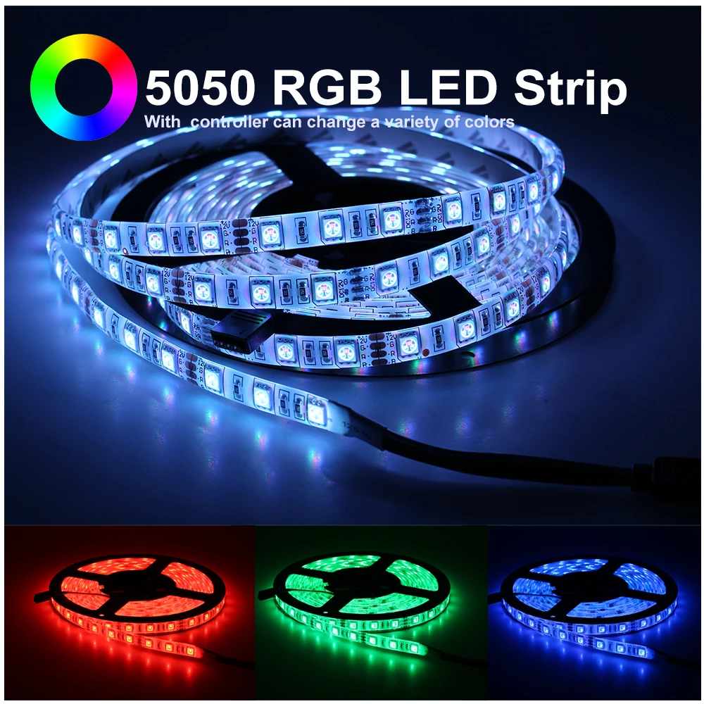 RGB Светодиодная лента светильник 5050 2835 DC12V неоновая водонепроницаемая гибкая