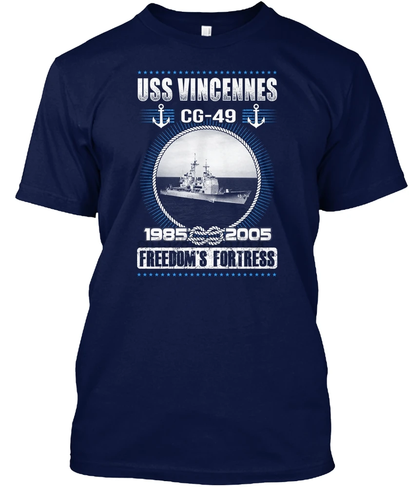 Мужская футболка USS VINCENNES CG49 женская | одежда