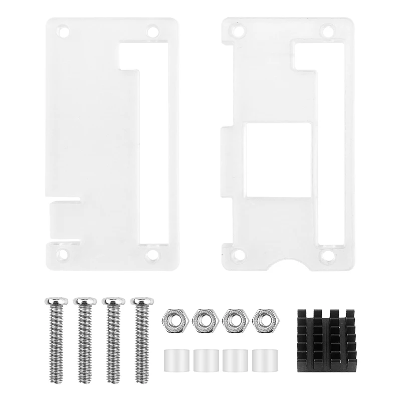 Raspberry Pi Zero 2W Acrylic Case with Aluminum Heat Sink Shell