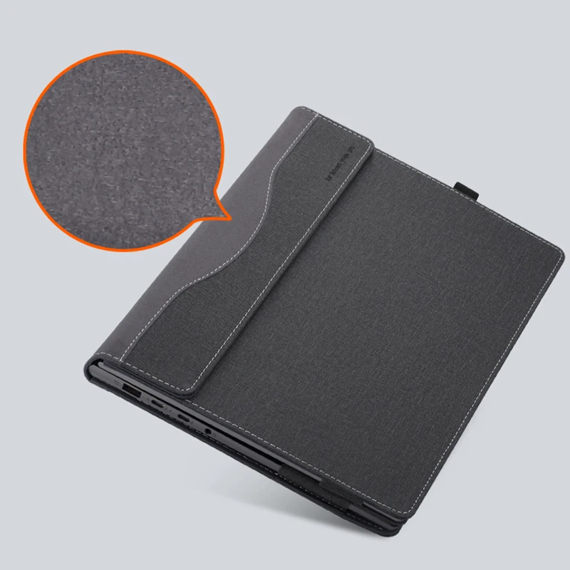 Broonel Black Leather Folio Sleeve Compatible with The HP Spectre x360 15-eb0003na 15.6 Laptop 