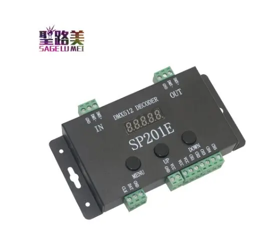 DMX512 DC5V 24V Decoder контроллер SP201E SPI сигнальный адресный IC RGB led Pixel 5 канал ПВМ выход ws2811
