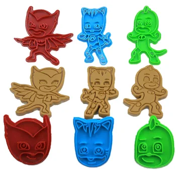 

PJ Masks Cookie Cutter Cartoon 3D Bakery Tools Cookies Cutter Tools Kitchen Supplies Biscuit Mould