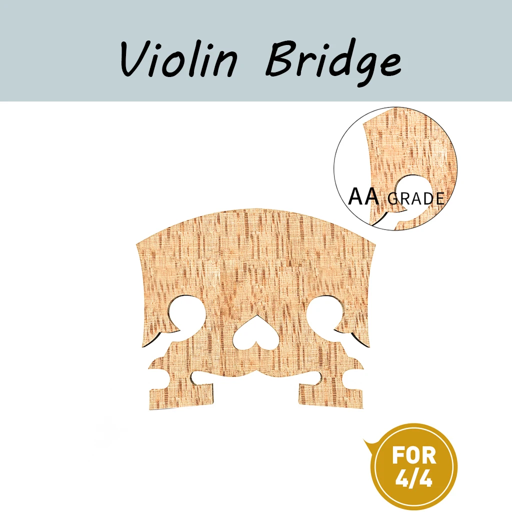 

1PC AA Grade Maple Wood Violin Bridge Upside Down Heart Baroque Violin Bridge For 4/4 Violin Use