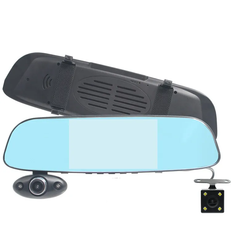 

Factory Direct Selling 5-Inch High-definition Rear View Mirror Three-Way IPs Big Screen Gravity Sensing Three-Lens Tachograph