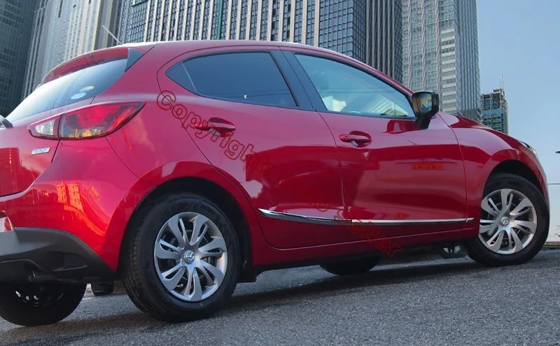 Для Mazda 2 Demio DJ DL ABS Хромированная Автомобильная Отделка боковой двери линия отделка кузова литье под давлением отделка