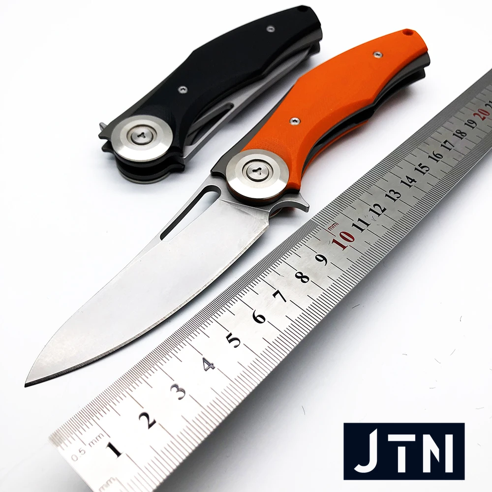 Складной нож JTN Bear Dark тактический складной клинок С флиппером лезвие D2 рукоятка G10