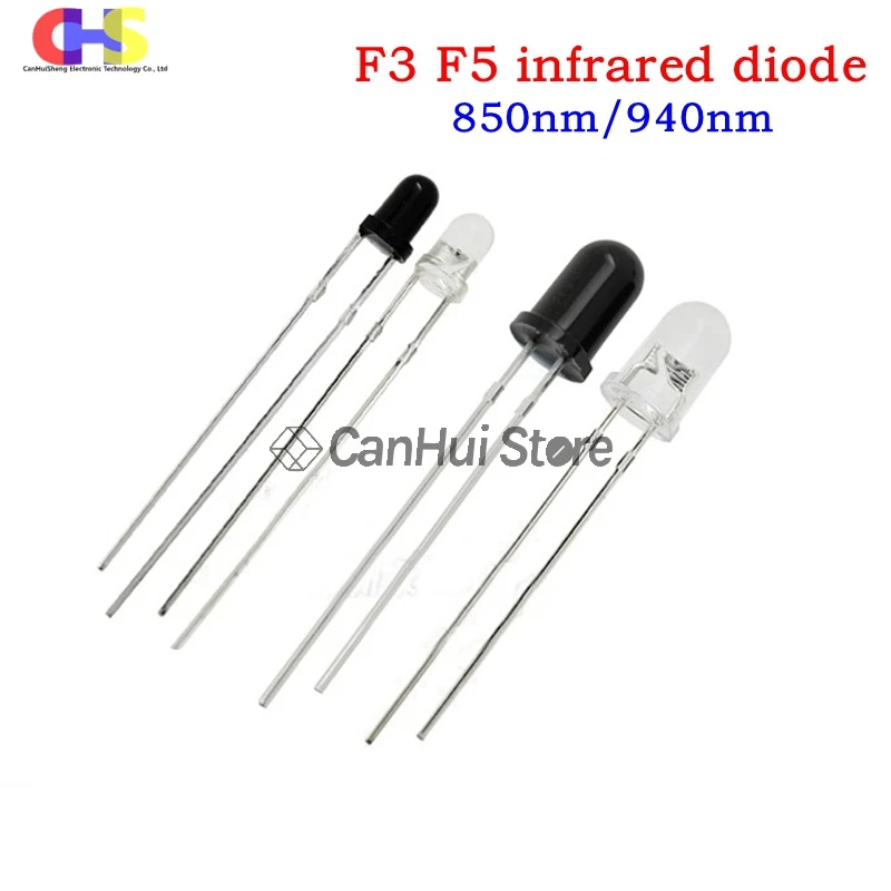 20PCS3MM5MM850nm940nmInfraredemitterandIRReceiverDiodesF3F5