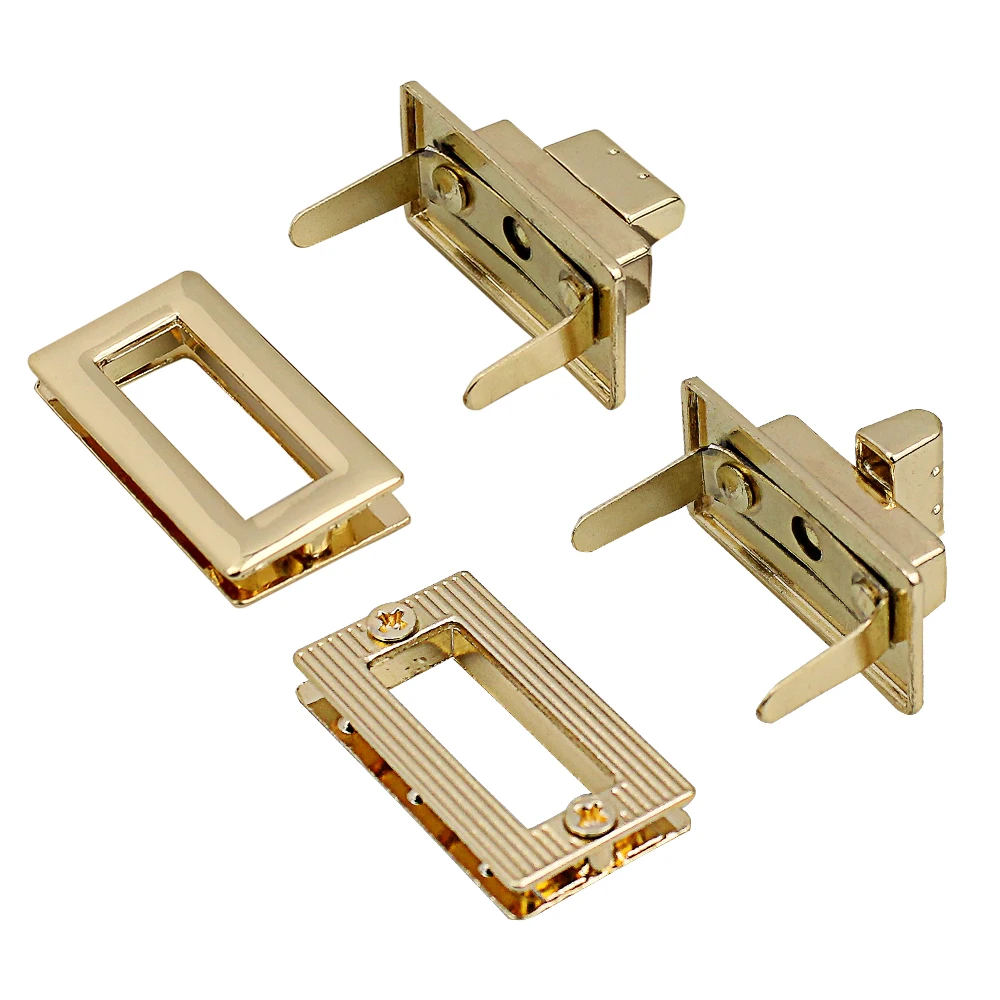 Durable Buckle Rectangle Twist Lock Hardware For Bag Shape Handbag DIY Turn Lock Bag Clasp Purse Accessories