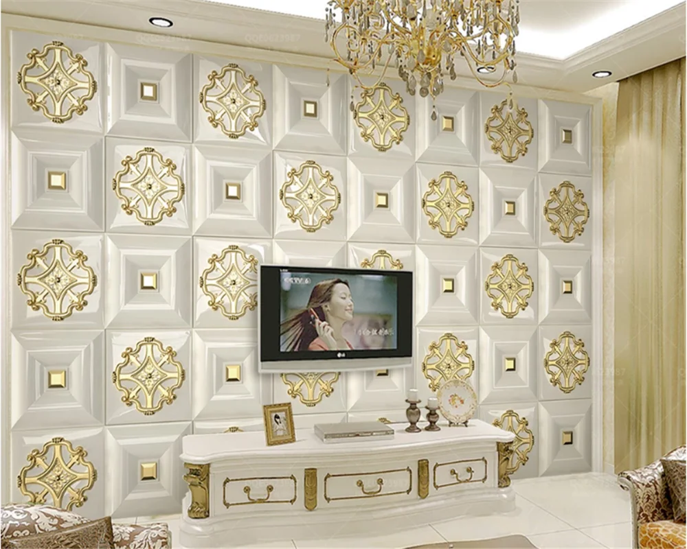 Golden Luxury Palace Vintage Wallpaper Mural Wall Paper Rolls Background Decal