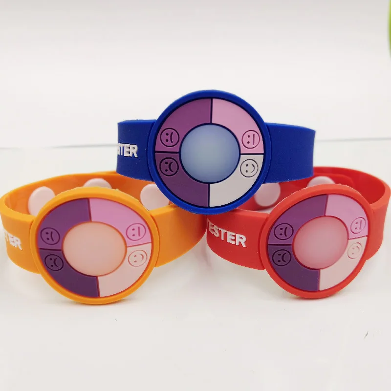 Silicone Bracelet Children's Outdoor UV Test Bracelet Wrist Watch EP PVC Soft Rubber Hand Strap Environmentally Friendly Silicone Bracelet