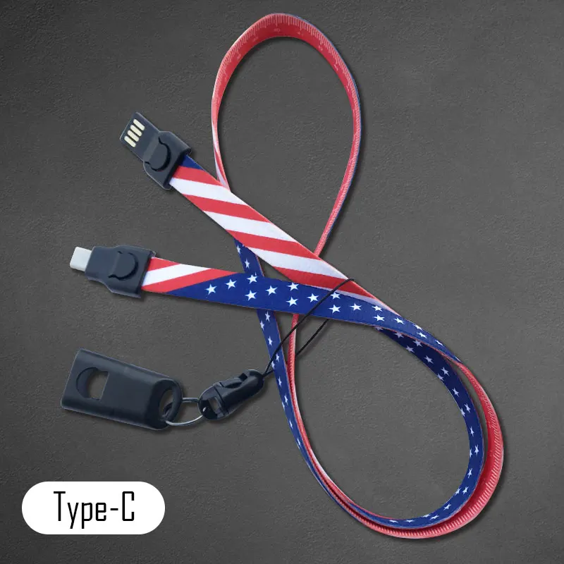 Модный Вендетта Бэтмен граффити Micro type C USB кабель повесить ремень линейка для телефона calibung IQOS Smok Relx красный черный - Color: C Type-C