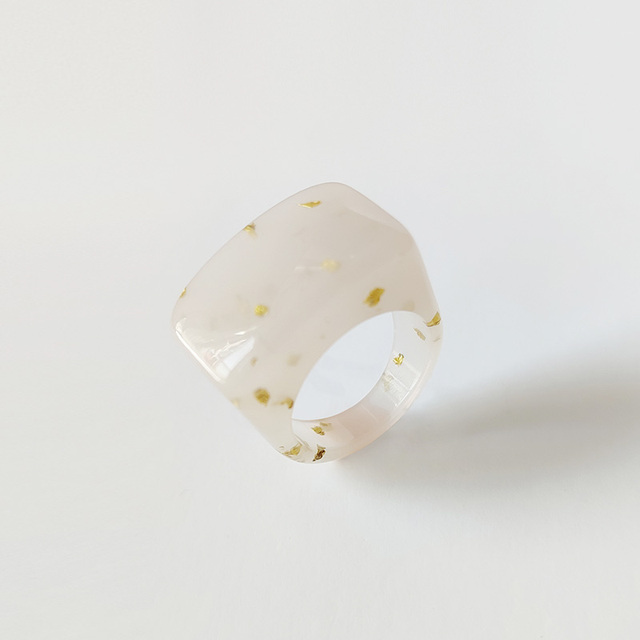 Fashion Acrylic Geometric Irregular Rings Glass Ball Transparent Resin Colorful Ring Set For Women Delicate Jewelry Gifts