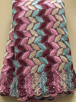 

African Cotton Lace Fabrics 2019 High Quality Embroidery Lace Swiss Voile Lace Stone Swiss Voile Lace In Switzerland ALL3896