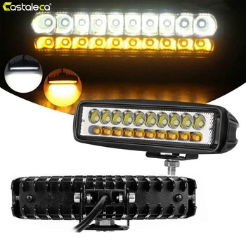 

Castaleca 18W 20 LED Work Light Bar Spot Driving Fog Lamp Dual Color White And Yellow 12V For Car SUV Off-road